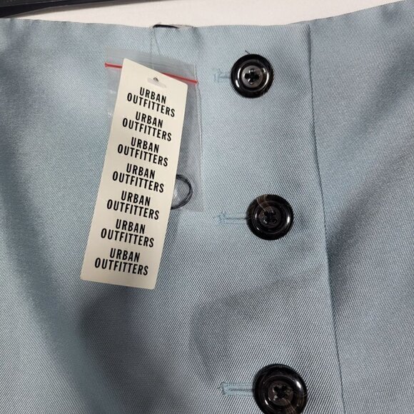 NWT Urban Outfitters Textured Blue Button Down Mini Skirt Size Medium - Picture 5 of 10
